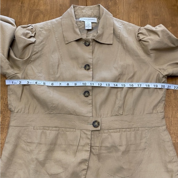 Banana Republic jacket womens 14 beachy neutral linen blend babydoll empire y2k - Picture 12 of 14